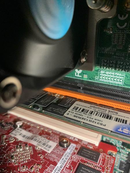 Closeup of the memory in the desktop